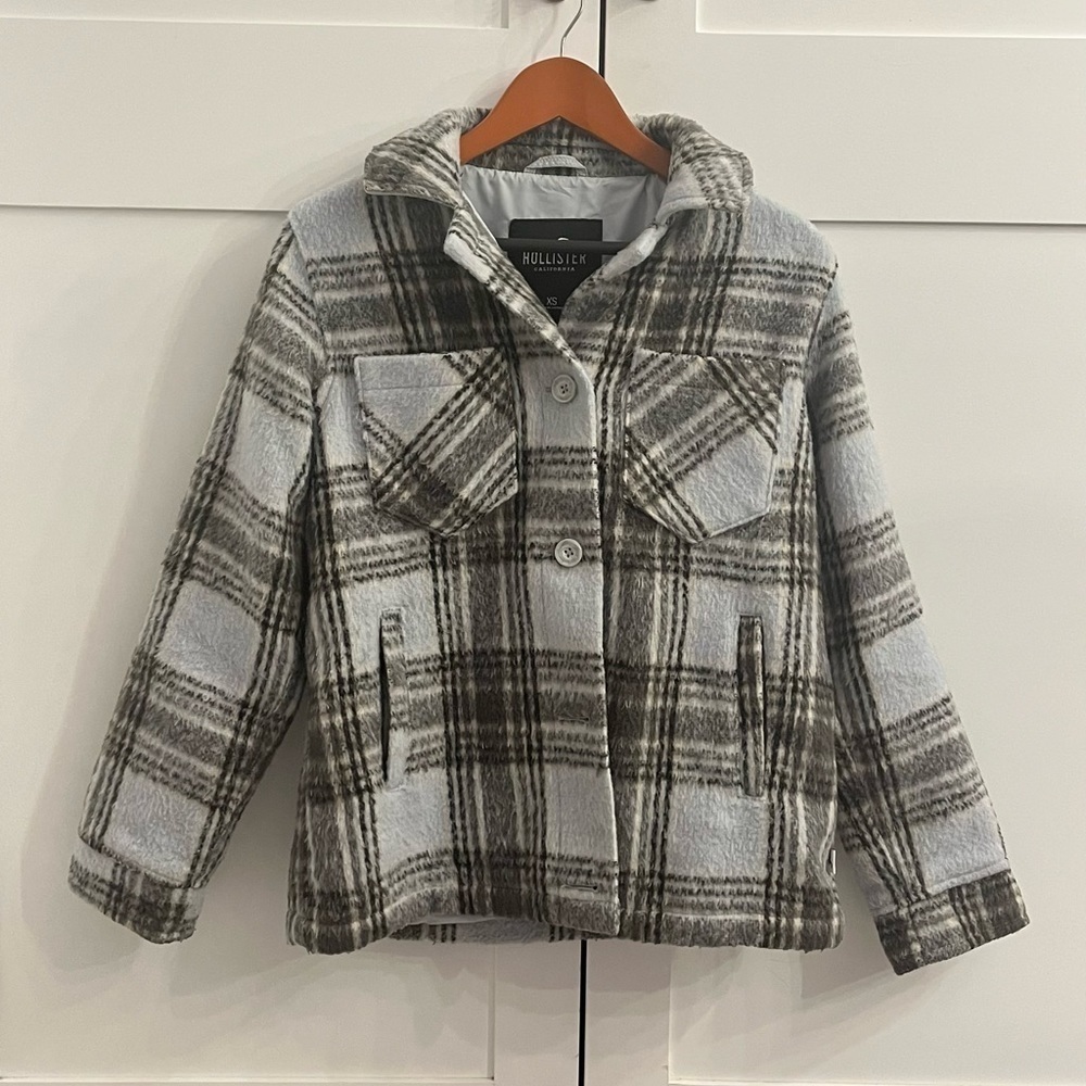 Hollister Flannel Plaid Coat